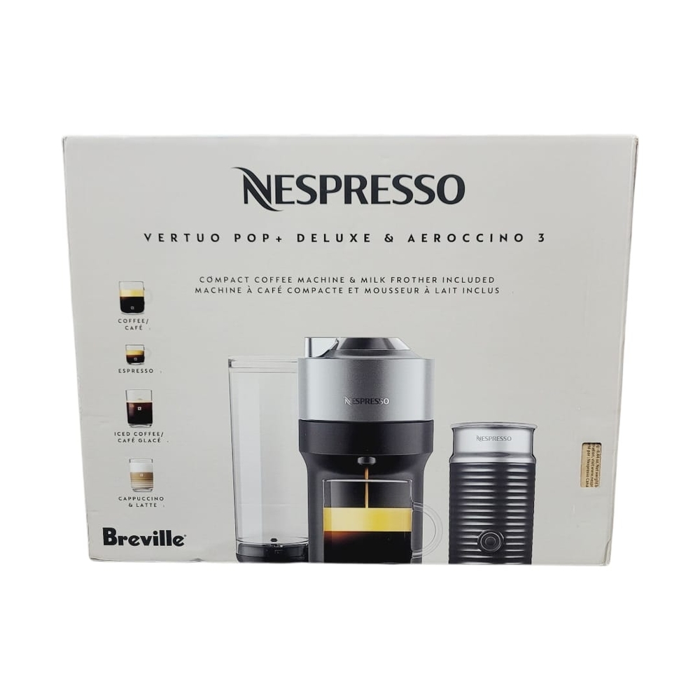Nespresso Vertuo Pop+ Deluxe & Aeroccino 3 Coffee Machine New